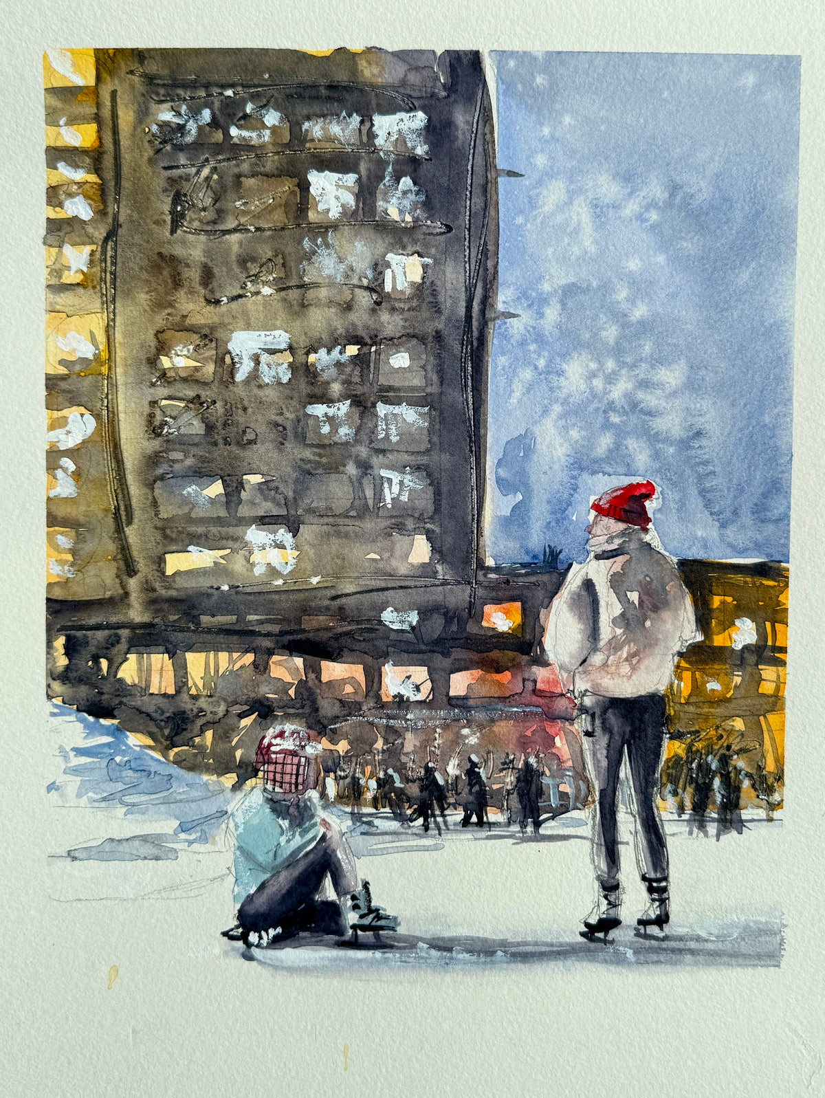 9”x12” - Skating at the Oval