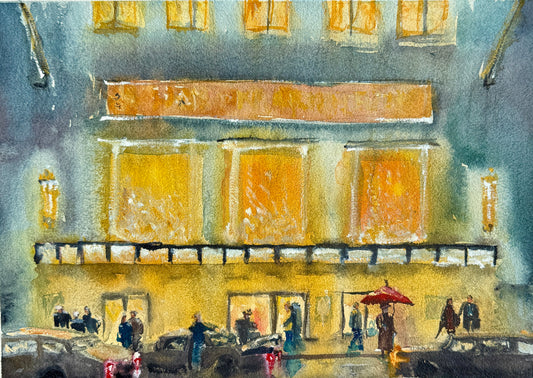 10”x14” - New York Street at Night